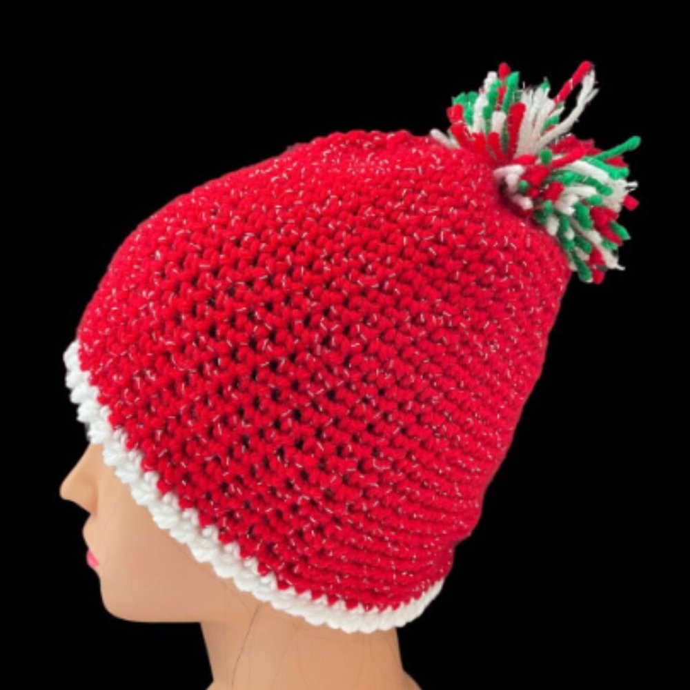 HANDMADE  HAND CROCHET CHRISTMAS HAT